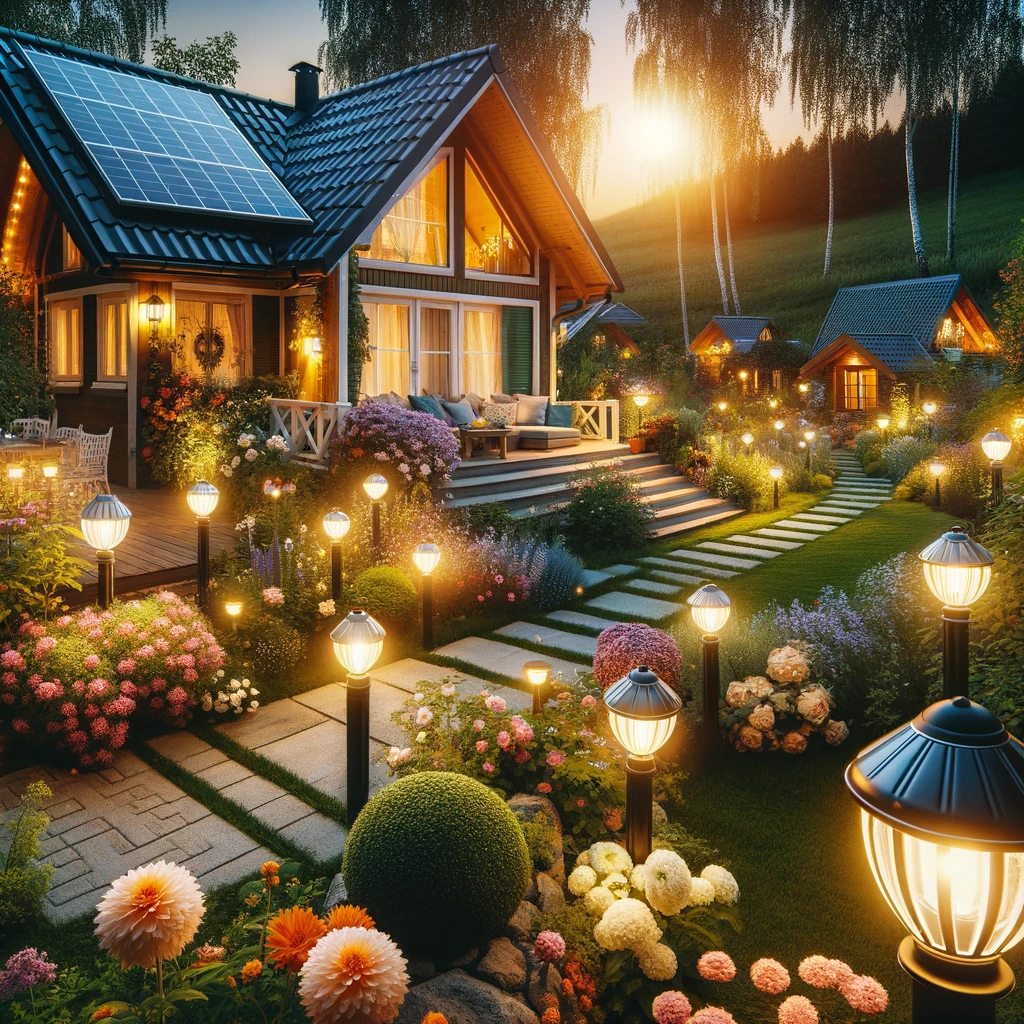 Solcelle lamper i sommerhus have